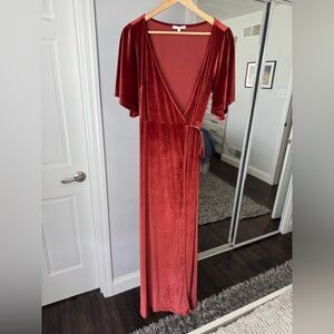 Rustic orange bridesmaid dress